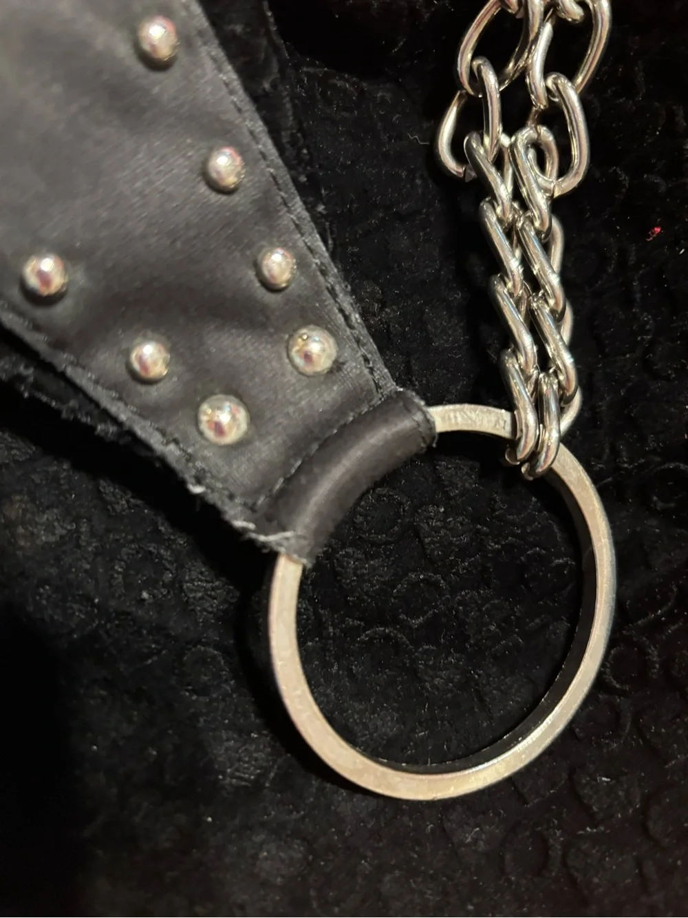XOXO Black Hobo Bag with Stud Accents velvet feel - vintage Y2K